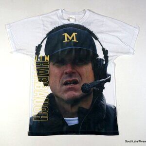 Jim Harbaugh Michigan Big Face T-Shirt Medium NCAA Whos Got It Better Then Us?